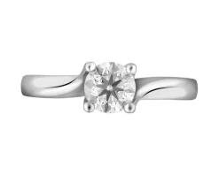 Apart Pierścionek z białego złota z brylantem - SI2/H - 0,70 ct - próba 750