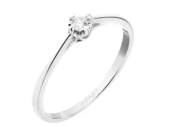 Apart Pierścionek z białego złota z brylantem - serce - 0,06 ct - próba 585< Pierścionki