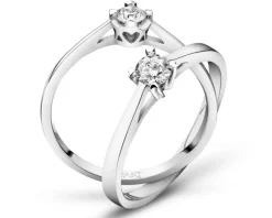 Apart Pierścionek z białego złota z brylantem - serce - 0,06 ct - próba 585< Pierścionki