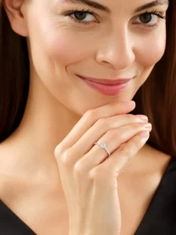 Apart Pierścionek z białego złota z diamentami - SI2/H - 0,54 ct - próba 585< Pierścionki