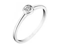 Apart Pierścionek z białego złota z brylantem - 0,05 ct - próba 375< Pierścionki