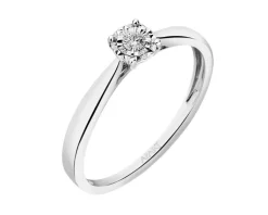 New Apart Pierścionek z białego złota z brylantem - 0,04 ct - próba 585