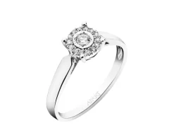 Outlet Apart Pierścionek z białego złota z diamentami - 0,11 ct - próba 750