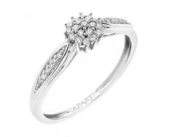 Apart Pierścionek z białego złota z diamentami - 0,15 ct - próba 375< Pierścionki