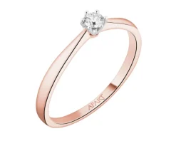 Apart Pierścionek z różowego i białego złota z brylantem - 0,10 ct - próba 585