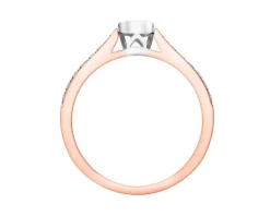 Outlet Apart Pierścionek z różowego i białego złota z brylantami - 0,20 ct - próba 585
