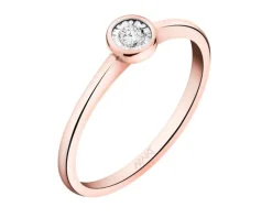 Apart Pierścionek z różowego i białego złota z brylantem - 0,05 ct - próba 375