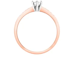 Apart Pierścionek z różowego i białego złota z brylantami - 0,13 ct - próba 585< Pierścionki