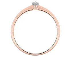 Apart Pierścionek z różowego i białego złota z brylantem - 0,01 ct - próba 375