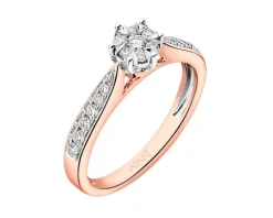 Sale Apart Pierścionek z różowego i białego złota z brylantami - 0,25 ct - próba 585