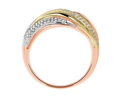 Apart Pierścionek z różowego, żółtego i białego złota z diamentami - 0,27 ct - próba 585< Pierścionki