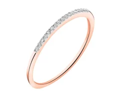 Apart Pierścionek z różowego złota z diamentami - 0,03 ct - próba 375< Pierścionki