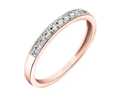 Clearance Apart Pierścionek z różowego złota z brylantami - 0,10 ct - próba 375