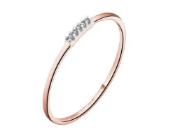 Apart Pierścionek z różowego złota z diamentami - 0,01 ct - próba 375