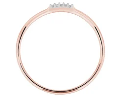 Apart Pierścionek z różowego złota z diamentami - 0,01 ct - próba 375