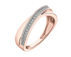 Apart Pierścionek z różowego złota z diamentami - 0,07 ct - próba 585< Pierścionki
