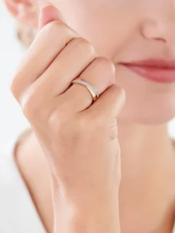Apart Pierścionek z różowego złota z diamentami - 0,07 ct - próba 585< Pierścionki