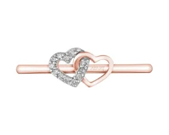 Apart Pierścionek z różowego złota z diamentami – serca - 0,02 ct - próba 375< Wszystkie