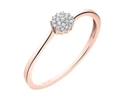Online Apart Pierścionek z różowego złota z diamentami - 0,04 ct - próba 375