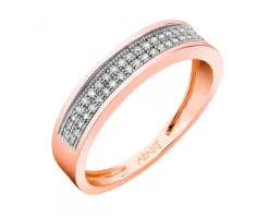 Online Apart Pierścionek z różowego złota z diamentami - 0,15 ct - próba 585