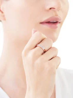 Online Apart Pierścionek z różowego złota z diamentami - 0,15 ct - próba 585