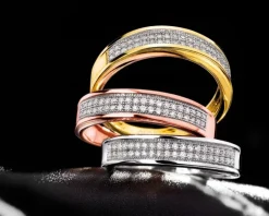 Online Apart Pierścionek z różowego złota z diamentami - 0,15 ct - próba 585
