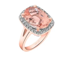 Apart Pierścionek z różowego złota z diamentami i morganitem - próba 585< Pierścionki