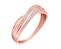Sale Apart Pierścionek z różowego złota z diamentami - 0,04 ct - próba 585