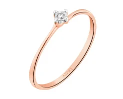 Discount Apart Pierścionek z różowego złota z brylantem - 0,01 ct - próba 585