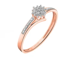 Online Apart Pierścionek z różowego złota z diamentami - 0,04 ct - próba 585