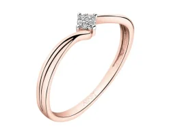 Apart Pierścionek z różowego złota z diamentami - 0,01 ct - próba 375< Pierścionki