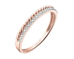 Apart Pierścionek z różowego złota z diamentami - 0,02 ct - próba 375< Pierścionki