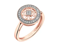 Apart Pierścionek z różowego złota z diamentami – rozeta - 0,09 ct - próba 585< Pierścionki
