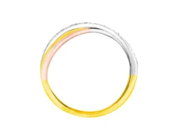 Discount Apart Pierścionek z żółtego, białego i różowego złota z diamentami - 0,07 ct - próba 585