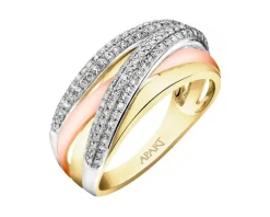 Apart Pierścionek  z żółtego, białego i różowego złota z diamentami - 0,31 ct - próba 585< Pierścionki