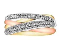 Apart Pierścionek  z żółtego, białego i różowego złota z diamentami - 0,31 ct - próba 585< Pierścionki