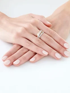 Apart Pierścionek  z żółtego, białego i różowego złota z diamentami - 0,31 ct - próba 585< Pierścionki