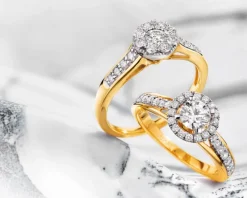 New Apart Pierścionek z żółtego i białego złota z brylantami - 0,61 ct - próba 585