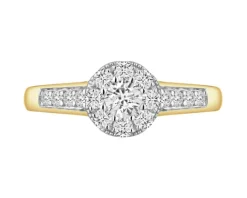 New Apart Pierścionek z żółtego i białego złota z brylantami - 0,61 ct - próba 585
