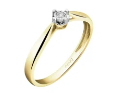 Apart Pierścionek z żółtego i białego złota z brylantem - serce - 0,03 ct - próba 585< Wszystkie
