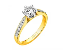 Apart Pierścionek z żółtego i białego złota z brylantami - SI2/H - 0,85 ct - próba 585< Pierścionki