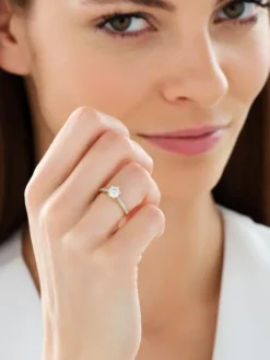 Apart Pierścionek z żółtego i białego złota z brylantami - SI2/H - 0,85 ct - próba 585< Pierścionki