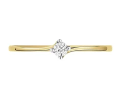 Best Apart Pierścionek z żółtego i białego złota z brylantem - 0,01 ct - próba 585