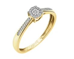 Apart Pierścionek z żółtego i białego złota z diamentami - 0,09 ct - próba 585< Pierścionki