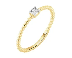 Best Apart Pierścionek z żółtego i białego złota z brylantem - 0,03 ct - próba 375