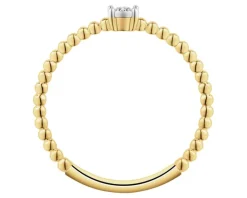 Best Apart Pierścionek z żółtego i białego złota z brylantem - 0,03 ct - próba 375