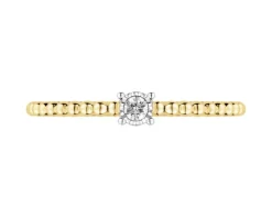 Best Apart Pierścionek z żółtego i białego złota z brylantem - 0,03 ct - próba 375
