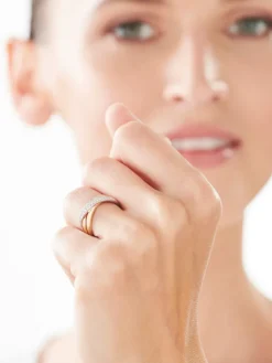 Apart Pierścionek z żółtego i białego złota z brylantami - 0,20 ct - próba 585< Pierścionki