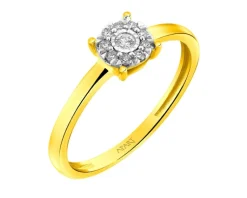 Best Apart Pierścionek z żółtego i białego złota z brylantami - 0,09 ct - próba 585