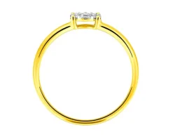 Best Apart Pierścionek z żółtego i białego złota z brylantami - 0,09 ct - próba 585
